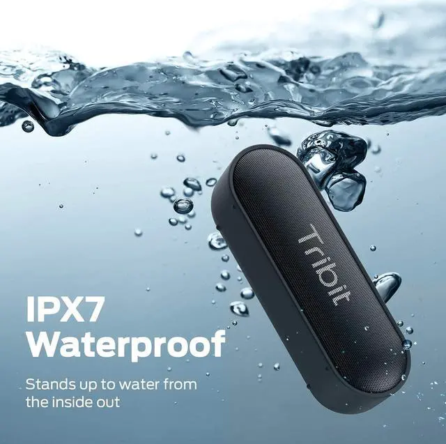Alt view image 5 of 7 - Tribit Bluetooth Speaker, XSound Go Speaker with 16W Loud Sound & Deeper Bass, 24H Playtime, IPX7 Waterproof, Bluetooth 5.0 TWS Pairing Portable Wireless Speaker for Home, Outdoor (Upgraded)