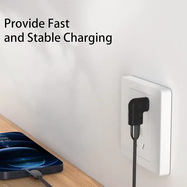 Alt view image 2 of 7 - USB-C Female to USB-A Male Right Angle 90 Degree Adapter Type C Charger Cable Power Converter for Apple iPhone 14 13 12 11 Pro Max Mini iWatch AirPods iPad  Galaxy Note 10 20 S20 S21 S22