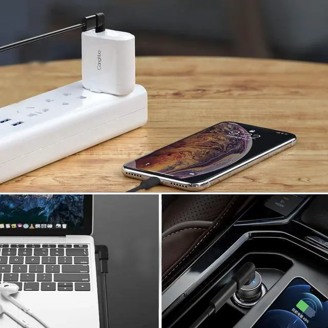 Alt view image 6 of 7 - USB-C Female to USB-A Male Right Angle 90 Degree Adapter Type C Charger Cable Power Converter for Apple iPhone 14 13 12 11 Pro Max Mini iWatch AirPods iPad  Galaxy Note 10 20 S20 S21 S22