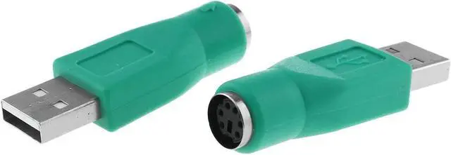 Main image of USB to PS2 Adapter 2PCS Green PS/2 Female to USB Male Converter Adapter for Mouse and Keyboard