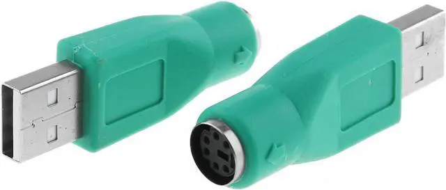 Alt view image 4 of 4 - USB to PS2 Adapter 2PCS Green PS/2 Female to USB Male Converter Adapter for Mouse and Keyboard