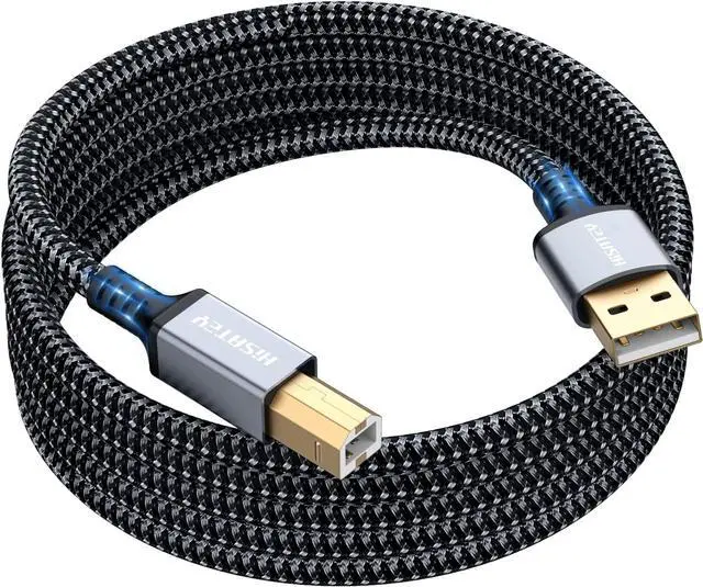 Main image of Printer Cable 20 Feet USB Printer Cable USB 2.0 Type A Male to B Male Cable Scanner Cord High Speed Compatible with HP Canon Dell Epson Lexmark Xerox Samsung and More