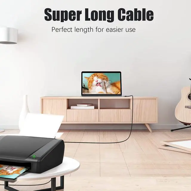 Alt view image 7 of 7 - Printer Cable 20 Feet USB Printer Cable USB 2.0 Type A Male to B Male Cable Scanner Cord High Speed Compatible with HP Canon Dell Epson Lexmark Xerox Samsung and More