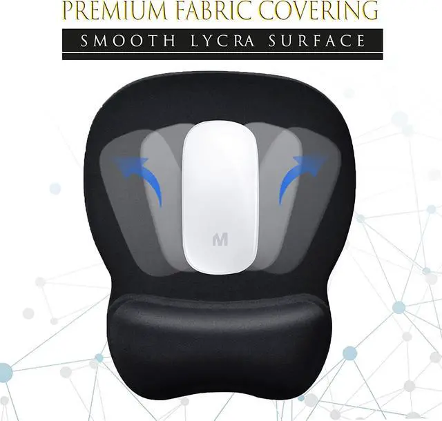 Alt view image 5 of 7 - Ergonomic Mouse Pad with Wrist Support Gel Mouse Pad with Wrist Rest Comfortable Computer Mouse Pad for Laptop Pain Relief Mousepad with Non-slip PU Base for Office & Home 9.4 x 8.1 in Black