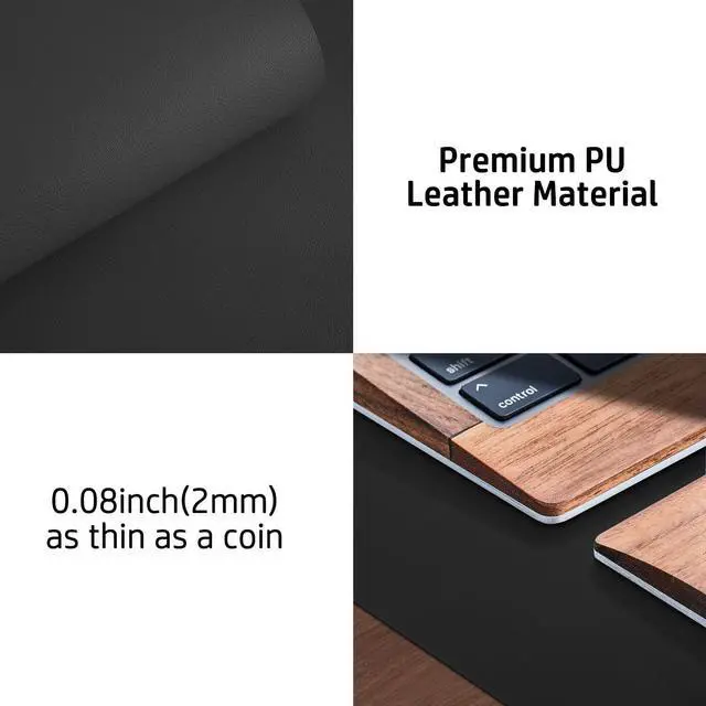 Alt view image 7 of 7 - Leather Desk Pad Protector Mouse Pad Office Desk Mat Non-Slip PU Leather Desk Blotter Laptop Desk Pad Waterproof Desk Writing Pad for Office and Home (Black 31.5 x 15.7)