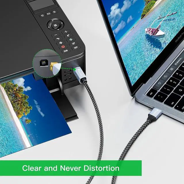 Alt view image 4 of 7 - Printer Cable 50 ft Long USB Printer Cable Cord USB 2.0 Type A Male to B Male Printer Scanner USB B Cable Compatible with HP Canon Epson Lexmark Dell Xerox Samsung Etc 15 Meter - Gen3