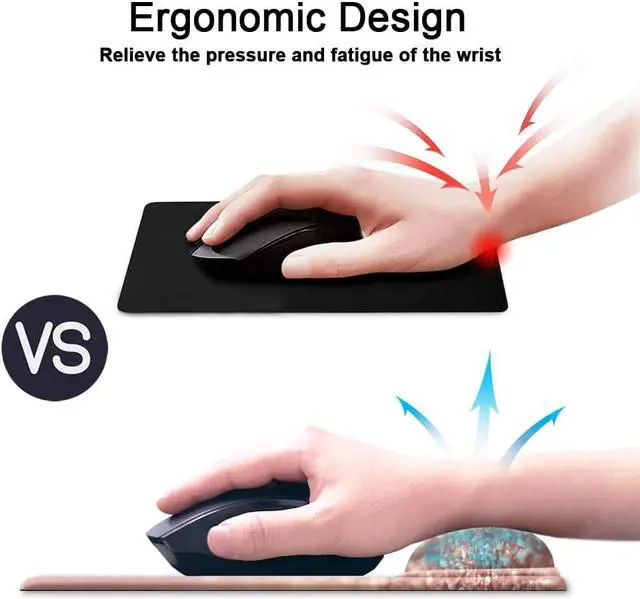 Alt view image 2 of 6 - Mouse Pad with Wrist Support Non Slip Mousepad Wrist Rest for Office Computer Laptop & Mac- Durable & Comfortable & Lightweight Ergonomic Support Mouse Mat Glitter Quote