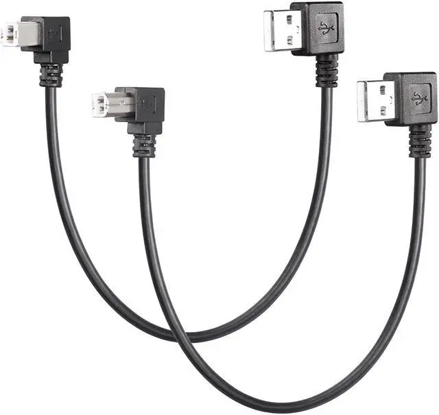 Main image of 90 Degree USB A to B Cable 1ft Left Angle - Male Type A to Right & Left Angle Type B Scanner Cable (RL)