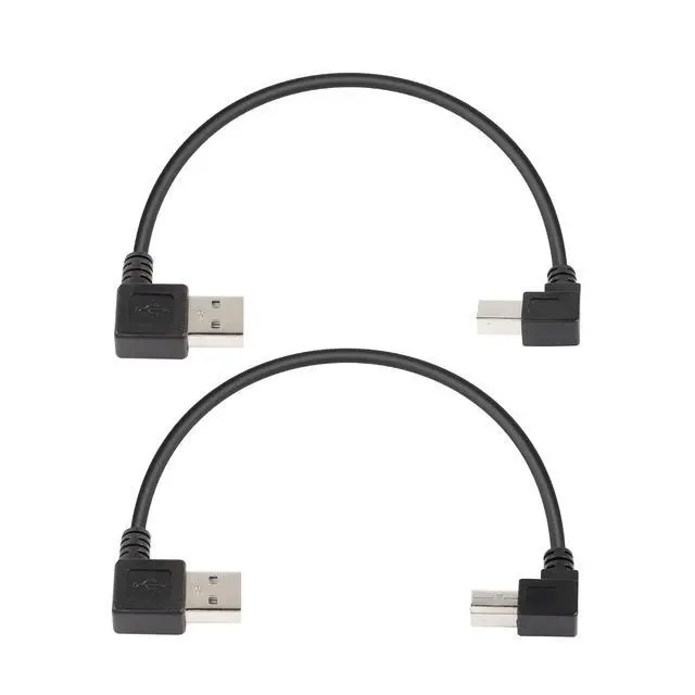 Alt view image 6 of 6 - 90 Degree USB A to B Cable 1ft Left Angle - Male Type A to Right & Left Angle Type B Scanner Cable (RL)
