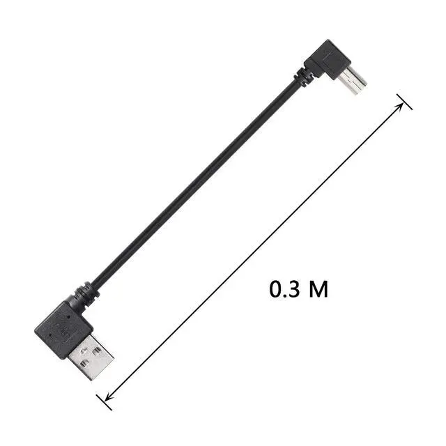 Alt view image 5 of 6 - 90 Degree Left Angle USB Printer Scanner Cable, 1ft Type A to B USB 2.0