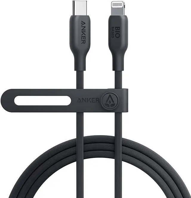 Main image of USB C to Lightning Cable[6FT] MFi Certified Bio-Based Charging Cord for iPhone 14 Series and More(USB 2.0 Black)