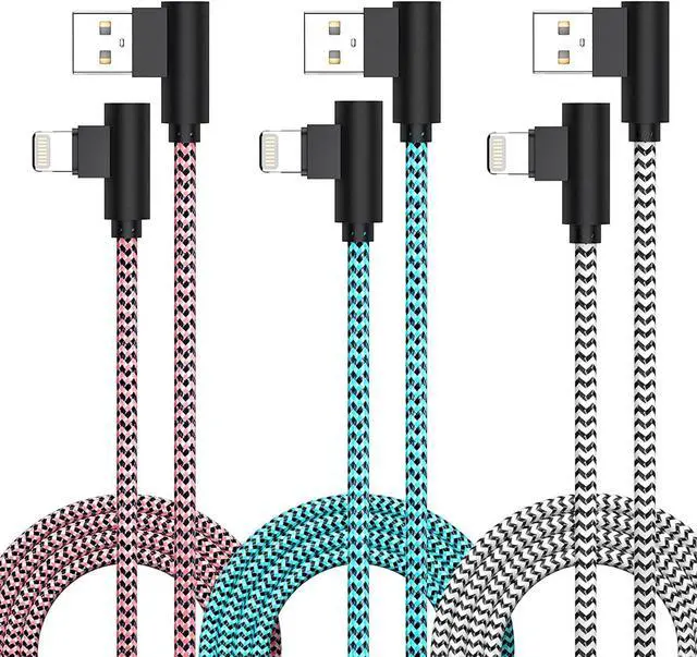 Main image of 3 Pack iPhone Charger 10FT [ MFi Certified] Right Angle Lightning Cable Fast Charging Cord Car Cable for iPhone 14 13 12 11 Pro/Pro Max/Mini/XS/XR/8 7 Plus iPad CarPlay