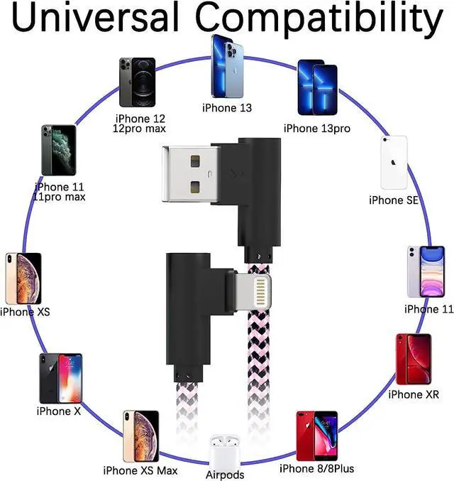 Alt view image 6 of 7 - iPhone Charger Cord Lightning Cable 10 ft 3 Pack iPhone Charging Cable Long iPhone 11 Charger 10ft [Apple Certified] Nylon Braided Fast Charging for 13 mini/13/12/11 Pro MAX/XR/XS/8/7/Plus/6S/SE/iPad