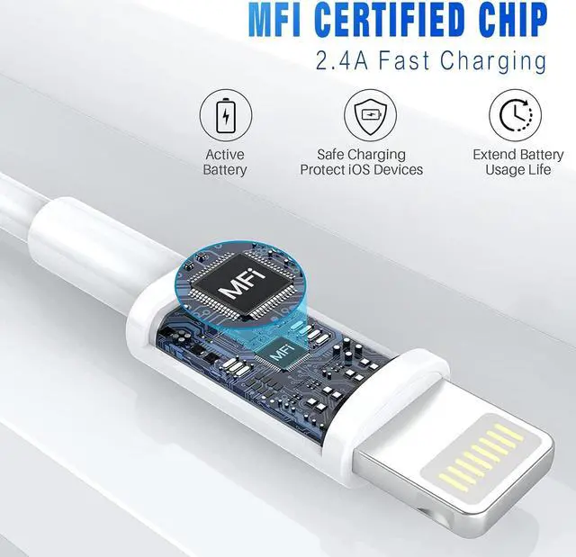 Alt view image 3 of 7 - iPhone Fast Charging Cable [ MFi Certified] 3-Pack 3FT Lightning to USB Cable iPhone Charger Cord Compatible with iPhone 14 13 12 11 Pro Max XR XS X 8 7 6 Plus SE iPad and More 3FT