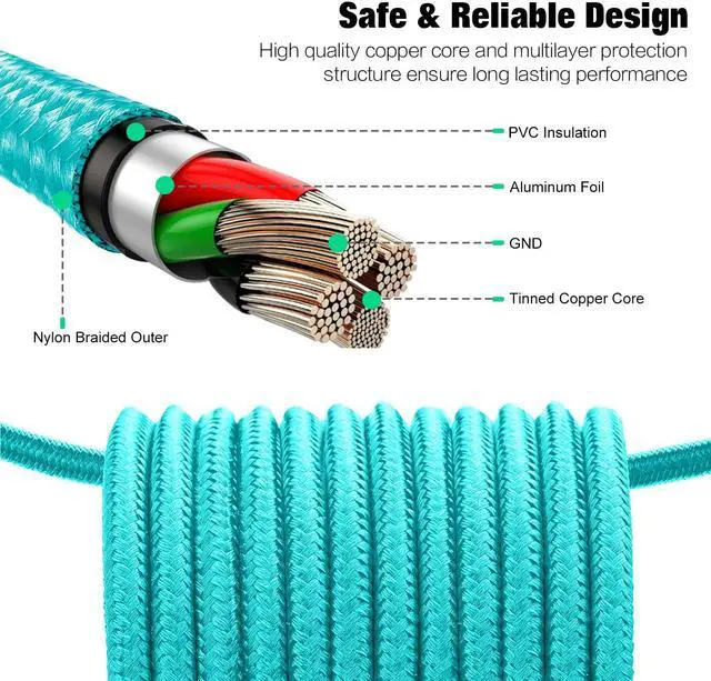 Alt view image 4 of 5 - iPhone Charger 10FT 2.8M 3Pack iPhone Charger Fast Charging USB to Lightning Cable Nylon Braided Apple iPhone Charger Cord for iPhone 14 Plus 14 pro max 13 12 11 XS X XR 8 Plus 7 6