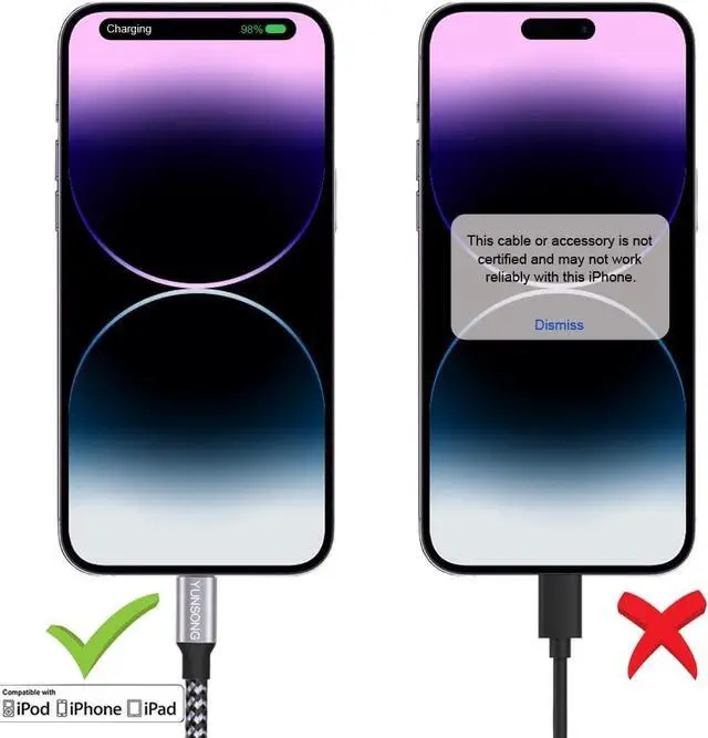 Alt view image 5 of 7 - iPhone Charger [MFi Certified] 3Pack 6FT Nylon Braided Lightning Cable Fast Charging High Speed Data Sync USB Cord Compatible with iPhone 14 13 12 11 Pro Max XS XR X 8 7 6S 6 Plus SE