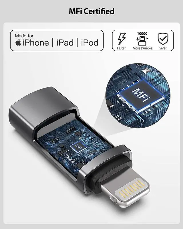 Alt view image 2 of 6 - [ MFi Certified] USB C to Lightning Adapter Support 18W PD Fast Charging Compatible with iPhone iPad iPod (1 Pack)