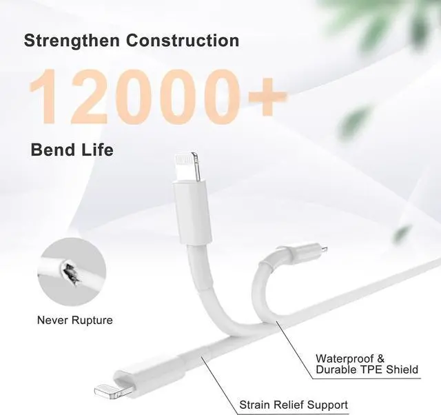 Alt view image 7 of 7 - [ MFi Certified] iPhone 14 13 12 11 Fast Charger Cable 10ft Long USB C to Lightning Cable Type C Charging Cord Wire for  iPhone 14/14 Pro Max/13 Pro/13/12 Pro/12 Mini/11 Pro/X/XS/XR/8 /iPad