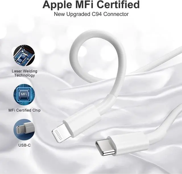 Alt view image 6 of 7 - [ MFi Certified] iPhone 14 13 12 11 Fast Charger Cable 10ft Long USB C to Lightning Cable Type C Charging Cord Wire for  iPhone 14/14 Pro Max/13 Pro/13/12 Pro/12 Mini/11 Pro/X/XS/XR/8 /iPad