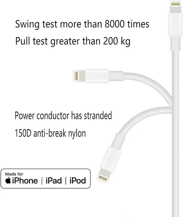 Alt view image 5 of 7 - iPhone Charger Lightning Cable 10FT 3Pack Premium USB Charging Cord Apple MFi Certified for iPhone Charger iPhone 14 13 12 11 SE Xs XS Max XR X 8 Plus 7 6 Plus