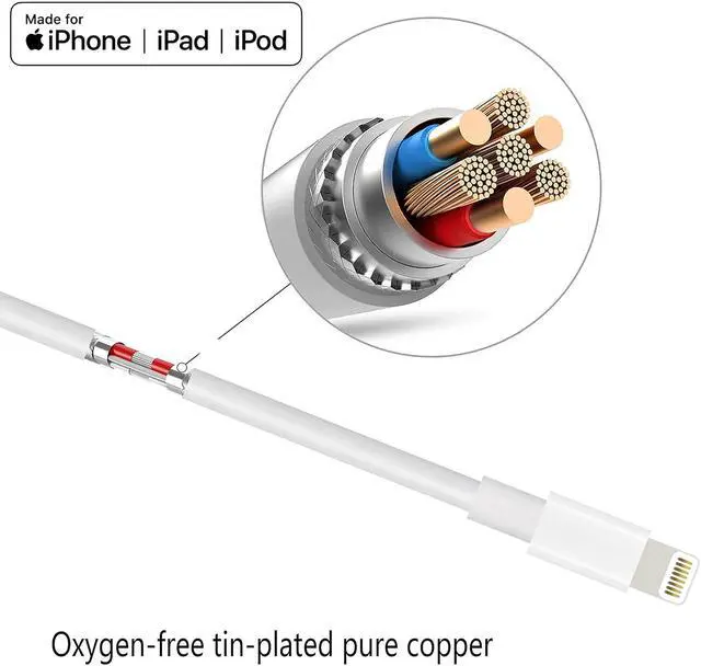 Alt view image 6 of 7 - iPhone Charger Lightning Cable 10FT 3Pack Premium USB Charging Cord Apple MFi Certified for iPhone Charger iPhone 14 13 12 11 SE Xs XS Max XR X 8 Plus 7 6 Plus