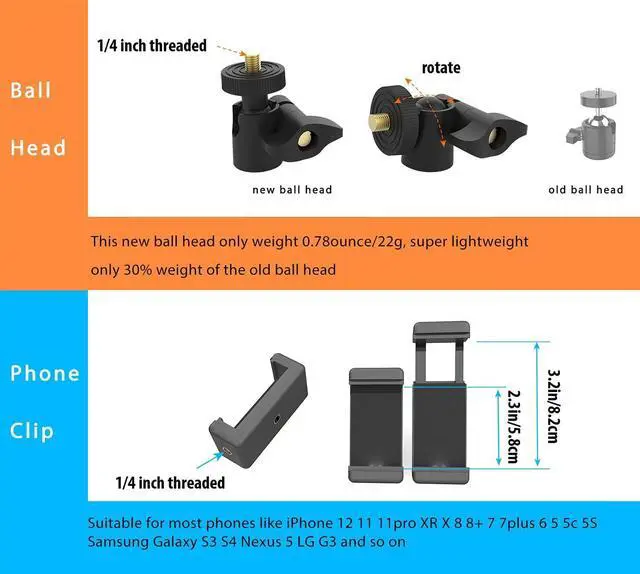 Alt view image 4 of 6 - Long Overhead Tripod Mount for iPhone Webcam Ring Light, Gooseneck Desk Phone Arm Holder for Over Head Video Recording Filming Live Streaming, Webcam Tripod Stand with Articulating Arm