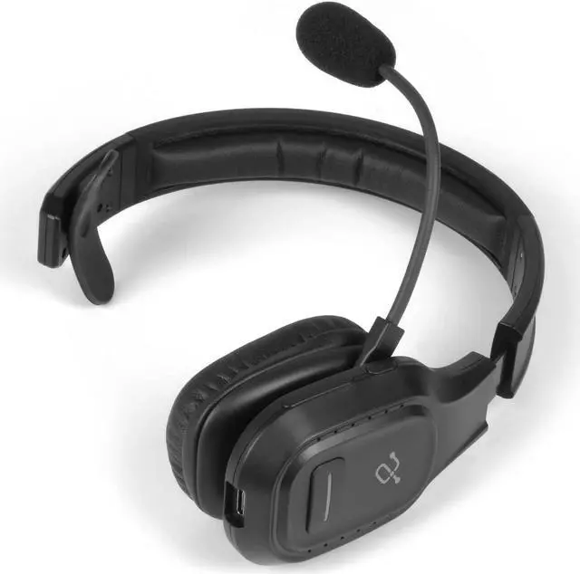 Alt view image 2 of 7 - Wireless Bluetooth 5.0 Headset with Noise Cancelling Boom Mic for Car Truck Driver Business School Home Office Cell Phones PC & MAC 34Hrs Talk Time (ABHM100F) Black