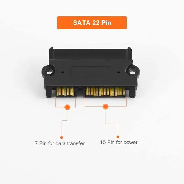 Alt view image 3 of 7 - CableCreation SATA III Cable, [5-Pack] 8-inch SATA III 6.0 Gbps 7pin Female Straight to Down Angle Female Data Cable with Locking Latch, 0.6 FT Blue