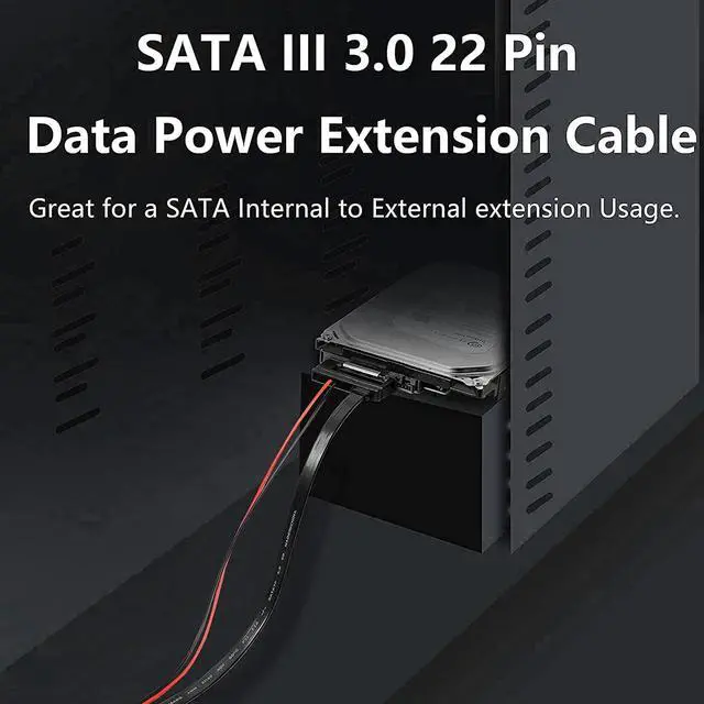 Alt view image 6 of 7 - Slimline SATA 13 to 22 Pin Adapter, 2.5" HDD/SSD/Laptop CD-ROM Connector - 2PCS 30cm