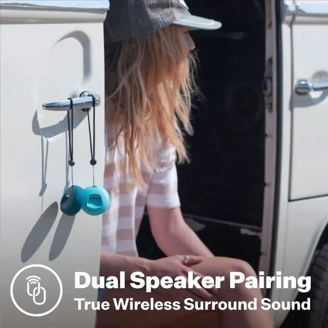 Alt view image 4 of 7 - Speaqua - Waterproof Bluetooth Speaker w/Bottle Opener - Small Portable Bluetooth Speaker - Dual Bluetooth Speaker Pairing  Beach Accessory -Cruiser H2.0 Portable Outdoor Speaker - Manta Ray Black
