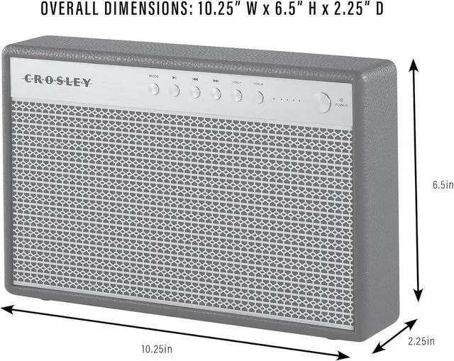 Alt view image 5 of 6 - Crosley CR3112A-BK Montero Portable Rechargeable Bluetooth Speaker with USB Phone Charger, Black