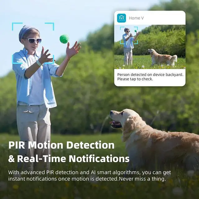 Alt view image 4 of 7 - Security Cameras Wireless Outdoor, Battery Powered Starlight Color Night Vision Weatherproof, Surveillance WiFi Home Camera Outside, AI Motion Detection, Compatible with Alexa