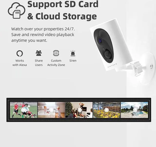 Alt view image 7 of 7 - Security Cameras Wireless Outdoor, Battery Powered Starlight Color Night Vision Weatherproof, Surveillance WiFi Home Camera Outside, AI Motion Detection, Compatible with Alexa