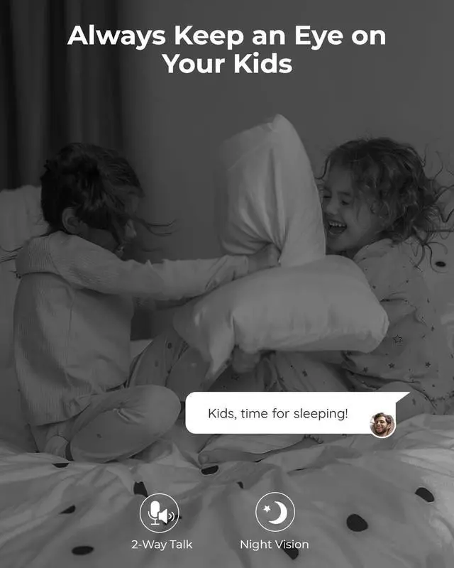 Alt view image 3 of 7 - REOLINK 2K Indoor Security Camera E1, Plug-in 2.4G Wireless WiFi for Baby/Pet Monitor with Phone app, 360 Degree Dog Camera with Person/Pet Detection, Night Vision, 2-Way Talk, Local Storage