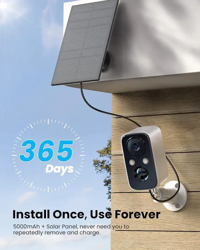 Alt view image 2 of 7 - FOAOOD Solar Panel Security Cameras Wireless Outdoor - Battery Powered Cameras for Home Security WiFi Camera Surveillance Indoor System Floodlight Night Vison Alarm Motion Sensor Light Door Cam