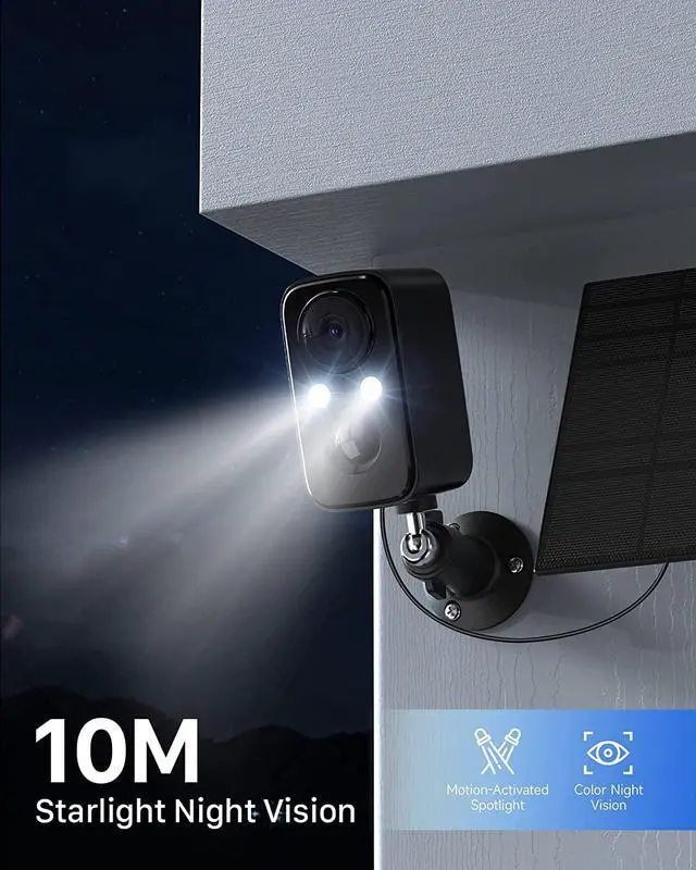 Alt view image 5 of 7 - Security Cameras Wireless Outdoor: Cameras for Home Security WiFi Camera with Solar Panel Battery Powered Surveillance System Kit Motion Sensor Alarm Floodlight Night Vision IP66 Waterproof
