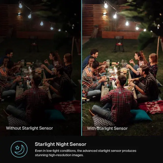 Alt view image 4 of 7 - Kasa Smart 2K QHD Security Camera Outdoor Wired, IP65, Starlight Sensor & 98Ft Night Vision, Motion/Person Detection, 2 Way Audio w/Siren, Cloud/SD Card Storage, Alexa &Google Home Compatible(KC420WS)