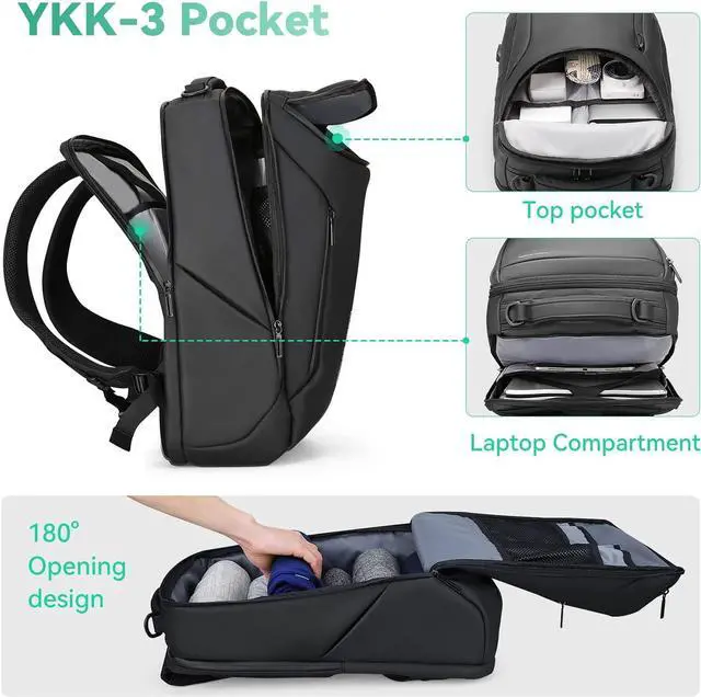 Alt view image 2 of 6 - MARK RYDEN Business Backpack for Men, Waterproof High Tech Backpack with Sport Car Shape Design and USB Charging Port, Travel Laptop Backpack Fits 17.3 Inch Notebook