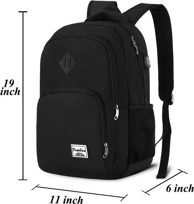 Alt view image 7 of 7 - YAMTION Backpack for Men and Women,School Backpack for Teenager,15.6 inch Laptop Bookbag with USB Charging port for Business Work College Travel Trip