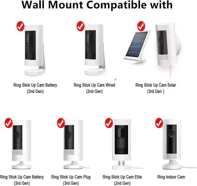 Alt view image 2 of 7 - 4pack Adhesive Wall Mount Compatible with Ring Stick Up Cam Wired/Battery and Ring Indoor Cam HD Security Camera,360 Degree Adjustable Mounting BracketCamera not Included