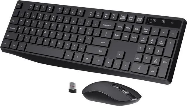 Main image of Wireless Keyboard and Mouse Combo, COLIKES 2.4G USB Cordless Mouse and Keyboard, 3 Level DPI Slim Ergonomic Mouse, Responsive Plug & Play for Computer Laptop PC - Full Size
