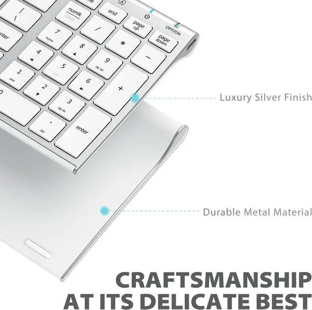 Alt view image 5 of 7 - iClever GK03 Wireless Keyboard and Mouse Combo - 2.4G Portable Wireless Keyboard Mouse, Rechargeable Battery Ergonomic Design Full Size Slim Thin Stable Connection Adjustable DPI (silver)