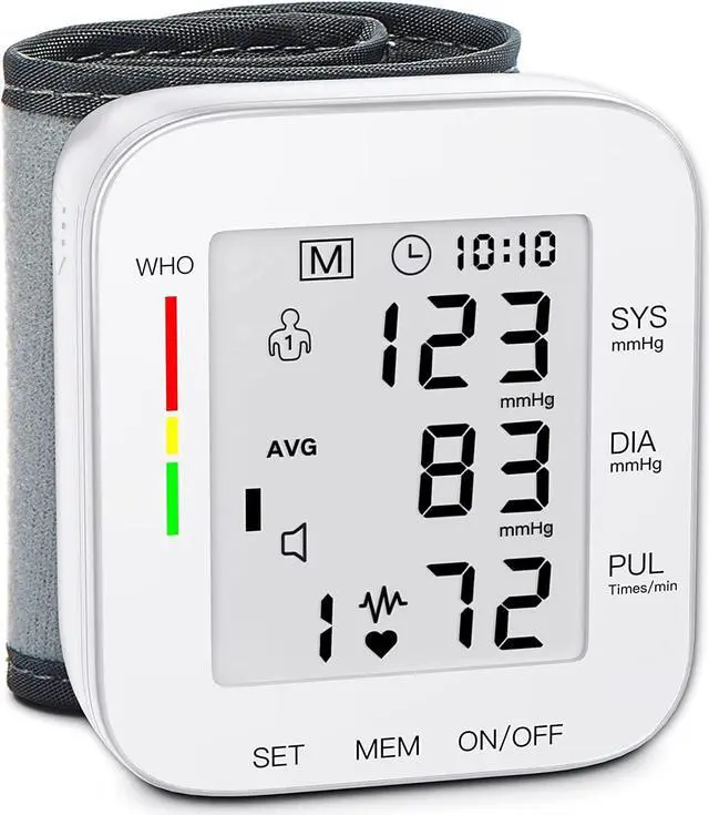 Main image of MMIZOO Wrist Blood Pressure Monitor Bp Monitor Large LCD Display Blood Pressure Machine Adjustable Wrist Cuff 5.31-7.68 inch Automatic 99x2 Sets Memory with Carrying Case for Home Use (W1681)