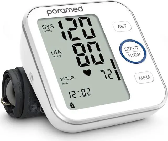 Main image of Paramed Blood Pressure Monitor - Bp Machine - Automatic Upper Arm Blood Pressure Cuff 8.7-16.5 inches - Large LCD Display 120 Sets Memory - Device Bag & Batteries Included