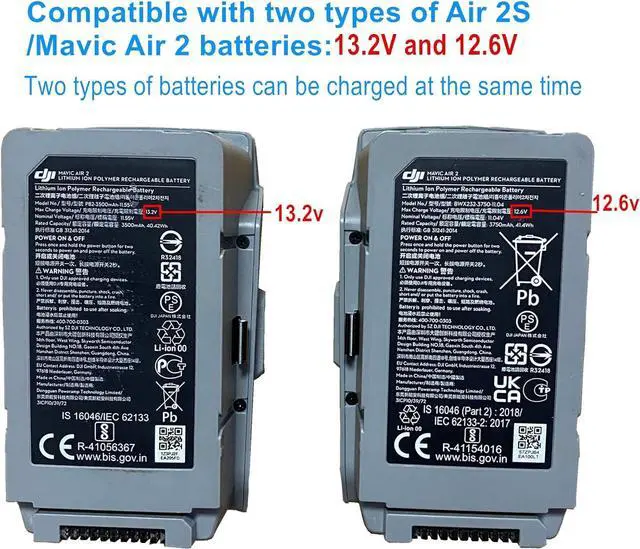 Alt view image 2 of 6 - Air 2S,Mavic Air 2 Wall & Car Charger Compatible with  Air 2S,Mavic Air Battery, 5 in 1 Rapid Multi Parallel Charging Hub Drone Accessories