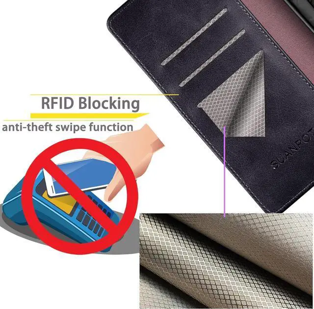 Alt view image 4 of 7 - SUANPOT for Samsung Galaxy S24 5G Wallet case with RFID Blocking Credit Card Holder,Flip Book PU Leather Protective Cover Women Men for Samsung S24 Phone case Black
