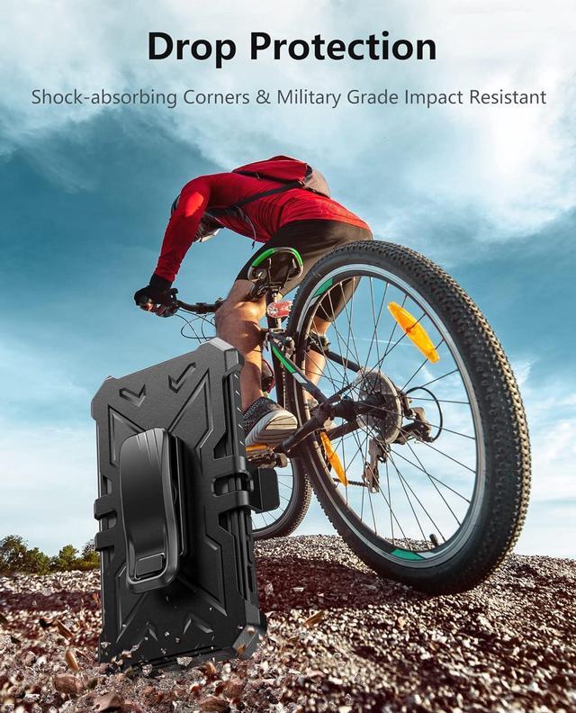 Alt view image 6 of 7 - FNTCASE for iPhone 14 Pro Max Case: Military Grade Rugged Cell Phone Cover with Kickstand & Holster | Shockproof TPU Protection Bumper Matte Textured Design for iPhone 14 Pro Max Cases 6.7inch - Black