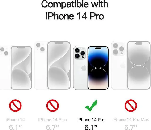 Alt view image 2 of 6 - Case for iPhone 14 Pro 6.1-Inch Non-Yellowing Shockproof Phone Bumper Cover Anti-Scratch Clear Back (Clear)