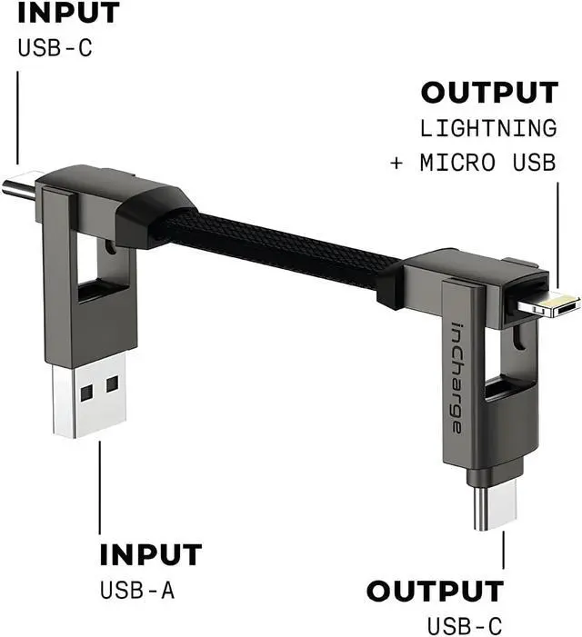 Alt view image 2 of 6 - Rolling Square inCharge 6 Portable Keychain Charger Cable, 6-in-1 Multi Charging Cable, Moon White for Laptop