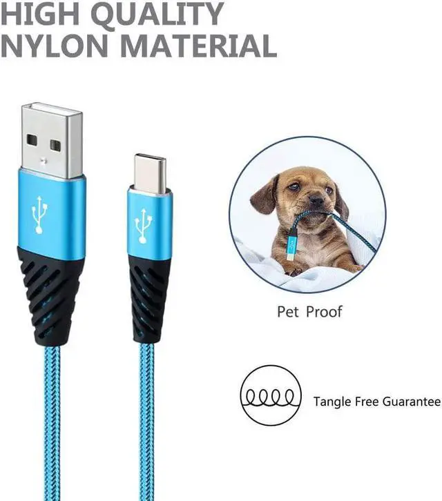 Alt view image 4 of 7 - Bynccea Type C Charger Cable 10FT 4-Pack Fast Charging Cord USB A to USB C Cell Phone Charger Nylon Braided Compatible with Samsung Galaxy S10 S9 S8 Note 10 9 Pixel LG V30